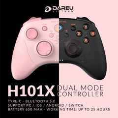 Tay cầm chơi game không dây DAREU H101X (Dual Mode: Type-C, Bluetooth)