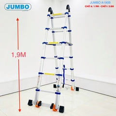 Thang nhôm rút chữ A cao cấp JUMBO A190B