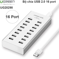 Bộ chia USB 2.0 16 cổng màu bạc Ugreen ( 20298)