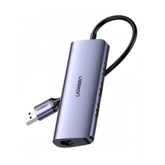Bộ chia Hub USB 3.0 sang 3 cổng USB 3.0 và cổng mạng LAN Ugreen (60719)