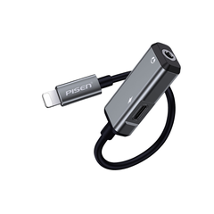 Hub chuyển 2 trong 1 Lightning Zinc Alloy PISEN LS-YP16-125. Chuyển Lightning sang 3.5mm & Lightning (Sạc, nghe )