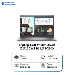 Laptop Dell Vostro 3520 I5U165W11GRU KYHD (i5 1235U/ 16GB/ 512GB SSD/15.6 inch FHD/Win 11/ Office/ Grey/1Y)