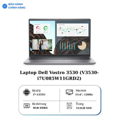 Laptop Dell Vostro 3530 (V3530-i7U085W11GRD2) (Intel Core i7-1355U | 8GB | 512GB | NVIDIA MX550 2GB | 15.6 inch FHD | Win 11 | Office | Xám Đen)