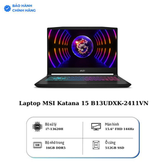 Laptop MSI Katana 15 B13UDXK-2411VN (Core™ i7-13620H | 16GB | 512GB | RTX 3050 6GB | 15.6inch FHD, 144Hz | Win 11 | Đen)