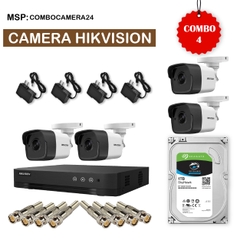 Combo 4 Camera HikVision DS-2CE16H1T-IT (5M)  + Đầu ghi hình HIKVISION
