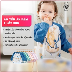 KUB | Áo Yếm Ăn Dặm 2 Lớp Chống Thấm Cho Bé 80-90cm