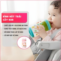 KUB | Bình Tập Uống Nước Cho Bé Hút Trái Cây Ăn Dặm 180ml