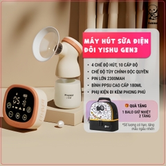 PHANPY | Máy Hút Sữa Điện Đôi Cải Tiến Yishu Gen3, Pin 2300mAh, Dùng Bình PPSU 180ml [Tặng 1 Balo Giữ Nhiệt]