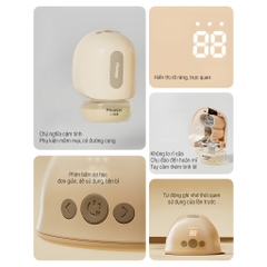 PHANPY | Máy Hút Sữa Điện Đôi Cải Tiến Dạng Rảnh Tay, Pin 2300mAh, Dùng Bình PPSU 180ml [Mua 2 Máy Tặng 2 Bình Trữ Sữa]