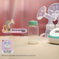 BOBISU | Bình Thủy Tinh Trữ Sữa Cho Bé Dung Tích 150ml-180ml [Mua 2 Bình Tặng Cổ Trắng, Ty, Nắp Đậy Ty]