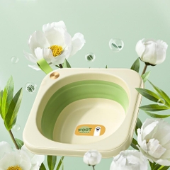 KUB | Chậu Rửa Cho Bé Kháng Khuẩn, Xếp Gọn Thông Minh, Có Móc Treo Tiện Lợi
