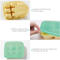 KUB | Khay Trữ Đông Ăn Dặm Silicon 9 Ô Dung Tích 30ml [Có Sẵn, Có Nắp Đậy Kín]