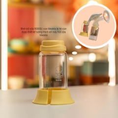 BOBISU | Bình Thủy Tinh Trữ Sữa Cho Bé Dung Tích 150ml-180ml [Mua 2 Bình Tặng Cổ Trắng, Ty, Nắp Đậy Ty]