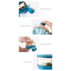 KUB | Bình Nước Cho Bé Dạng Bạch Tuộc Nhỏ Xinh 90ml, Nhựa PPSU Cao Cấp [Kèm Dây Đeo]