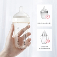 KUB | Bình Sữa Cho Bé 6 Tháng Tuổi 240ml, Nhựa PPSU Cao Cấp, Chống Sặc [Tặng Núm Ty Thay Thế KUB]