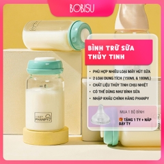 PHANPY | Bình Trữ Sữa Thủy Tinh Cao Cấp [Mua 1 Bộ Bình Tặng Ty, 1 Bộ Gồm 2 Bình Tiện Dụng]