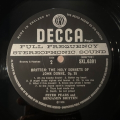 Benjamin Britten / Pears, Fischer-Dieskau, Britten – Songs & Proverbs Of William Blake - The Holy Sonnets Of John Donne