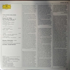 Pinchas Zukerman · Orchestre de Paris · Daniel Barenboim – Violin Concerto