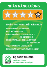 Máy lạnh Panasonic Inverter cao cấp CU/CS-XU9BKH-8 (1.0HP)