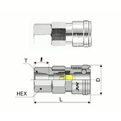 Khớp nối đầu cái ren trong 23SF