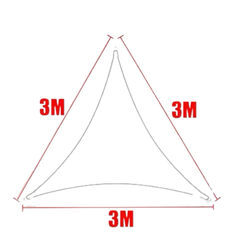 Lưới che nắng 90% - HDPE 325GSM Hàn Quốc- Tam giác đều 3x3x3m