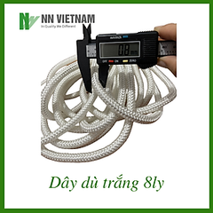 Dây dù tròn trắng dùng căng liều, lưới che nắng siêu bền, chắc chắn - Loại 6ly và 8ly