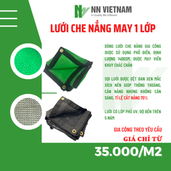Lưới Che Lan, Cây Trồng - Lưới che nắng 50% - Màu Xanh (May 1 lớp)