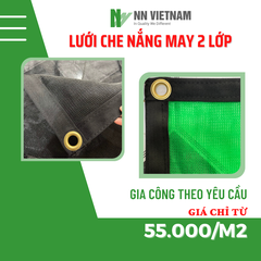 Lưới Che Lan, Cây Trồng - Lưới che nắng 70% - Màu xanh (May 2 lớp)