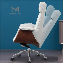 Ghế văn phòng xoay cao cấp trắng - Phiên bản có tay