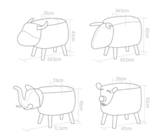 Ghế đôn thú bọc da hình động vật GDT