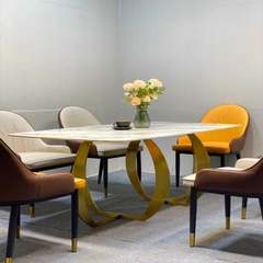 Bộ bàn ăn mạ vàng 6 ghế