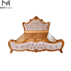 Giường Tân cổ điển bọc da khung gỗ MG11