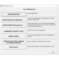 Phần mềm reset - Service Adjustment Program cho máy in Epson SureColor SC-F6300, F6330, F6340, F6350, F6360, F6370, F6380, F9300, F9330, F9340, F9350, F9360, F9370, F9380