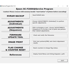 Phần mềm reset - Service Adjustment Program cho máy in Epson SureColor SC-F6300, F6330, F6340, F6350, F6360, F6370, F6380, F9300, F9330, F9340, F9350, F9360, F9370, F9380