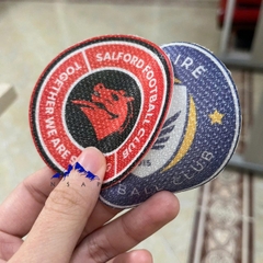 Vải thêu logo có vân Tatami