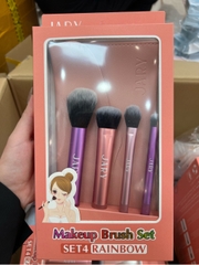 BỘ CỌ TRANG ĐIỂM JARY MAKEUP BRUSH - SET 4 CÂY + TÚI ĐỰNG DA PU - MÀU CẦU VỒNG