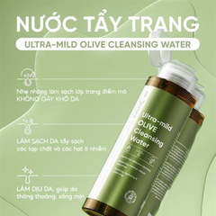 DrCeutics Tẩy Trang Ultr-mild Olive Cleansing Water 500ml