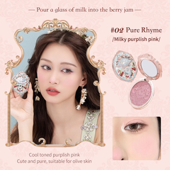 Flower Knows Má Hồng Strawberry Rococo Series Embossed Blush - 02 Pure Rhyme