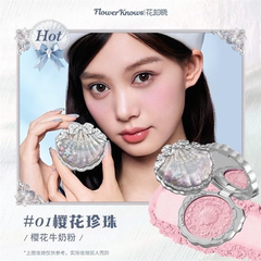 Flower Knows Má Hồng Shell Jewel Collection Silk Satin Blush - 01 Petal Pearl