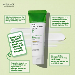 Wellage Kem Dưỡng Ẩm Real CICA CALMING 95 Cream 80ml