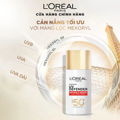 L'Oreal Kem Chống Nắng Invisible Resist Daily Sunscreen SPF50+ 50ml (Hộp giấy)