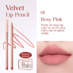 Clio Chì Kẻ Viền Môi Velvet Lip Pencil - 01 Rosy Pink