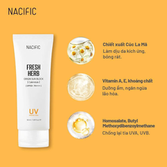 DL - 08/2025 - Nacific Kem Chống Nắng Fresh Herb Origin Sun Block Calendula 50ml