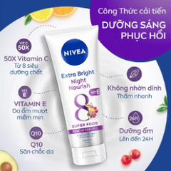 Nivea Dưỡng Thể  Extra Bright Night Nouris 180ml