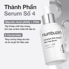 Numbuzin Tinh Chất Tẩy Tế Bào Chết Căng Bóng Da No.4 Ceramide AHA Glazed 30ml