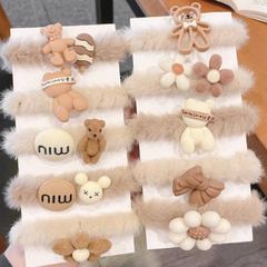 Set dây buộc tóc lông họa tiết