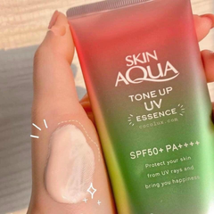 (Mẫu mới) Skin Aqua Kem Chống Nắng Tone Up UV Essence Happiness Aura SPF50+ PA++++ 80g