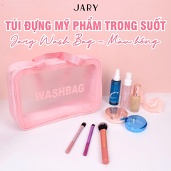 TÚI ĐỰNG MỸ PHẨM TRONG SUỐT JARY WASH BAG SIZE L - MÀU HỒNG