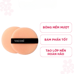 Vacosi Bông Phấn Khô Tròn (Size trung) - BP08