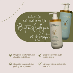 Voudioty Bộ Dầu Gội Xả Keratin X9 Biotin & Collagen 500ml
